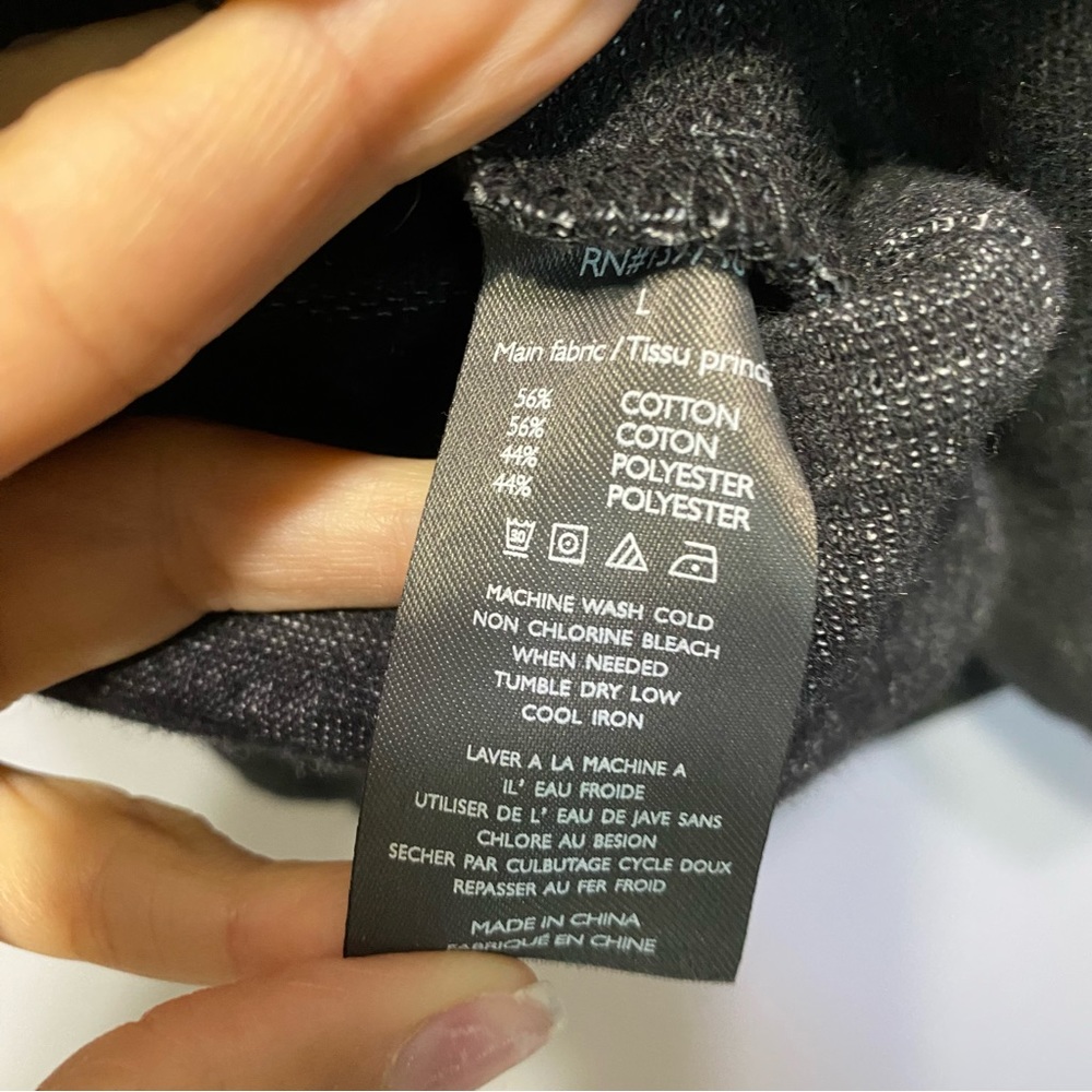 Slate & Stone Black Marl pouched Hoodie Men’s LG - Picture 4 of 4